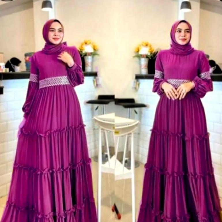 PREMIUM  GAMIS PEREMPUAN RAYON CRINKLE AIRFLOW DEWASA & ANAK 0-17 TAHUN RAGAM WARNA DRESS COUPLE/MAN