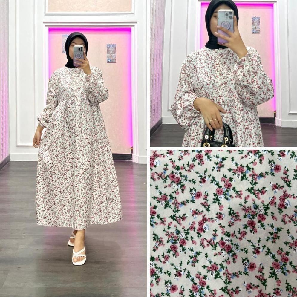 ORTWO - ZRD OOTD WANITA FAFA / ARSY MIDI DRESS / LongDress Wanita Motif / Fashion Casual Remaja Wani