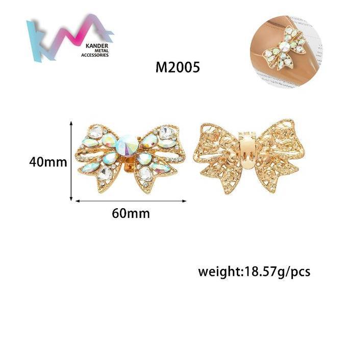 KANDER Alloy Klip Pita Bow Shoes Buckle Aksesoris Sepatu Klip Bongkar Pasang M2005