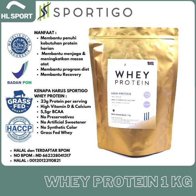 SPORTIGO Susu Whey Protein Isolate Concentrate Pure BPOM Halal