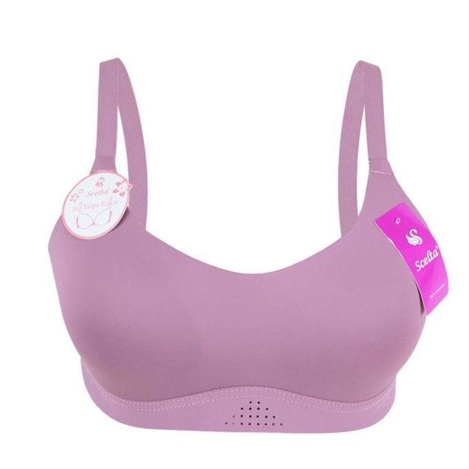 Scelta - Daily Bra Motif Polos Big Size Tanpa Kawat Busa Tipis Bh Sce PB1885