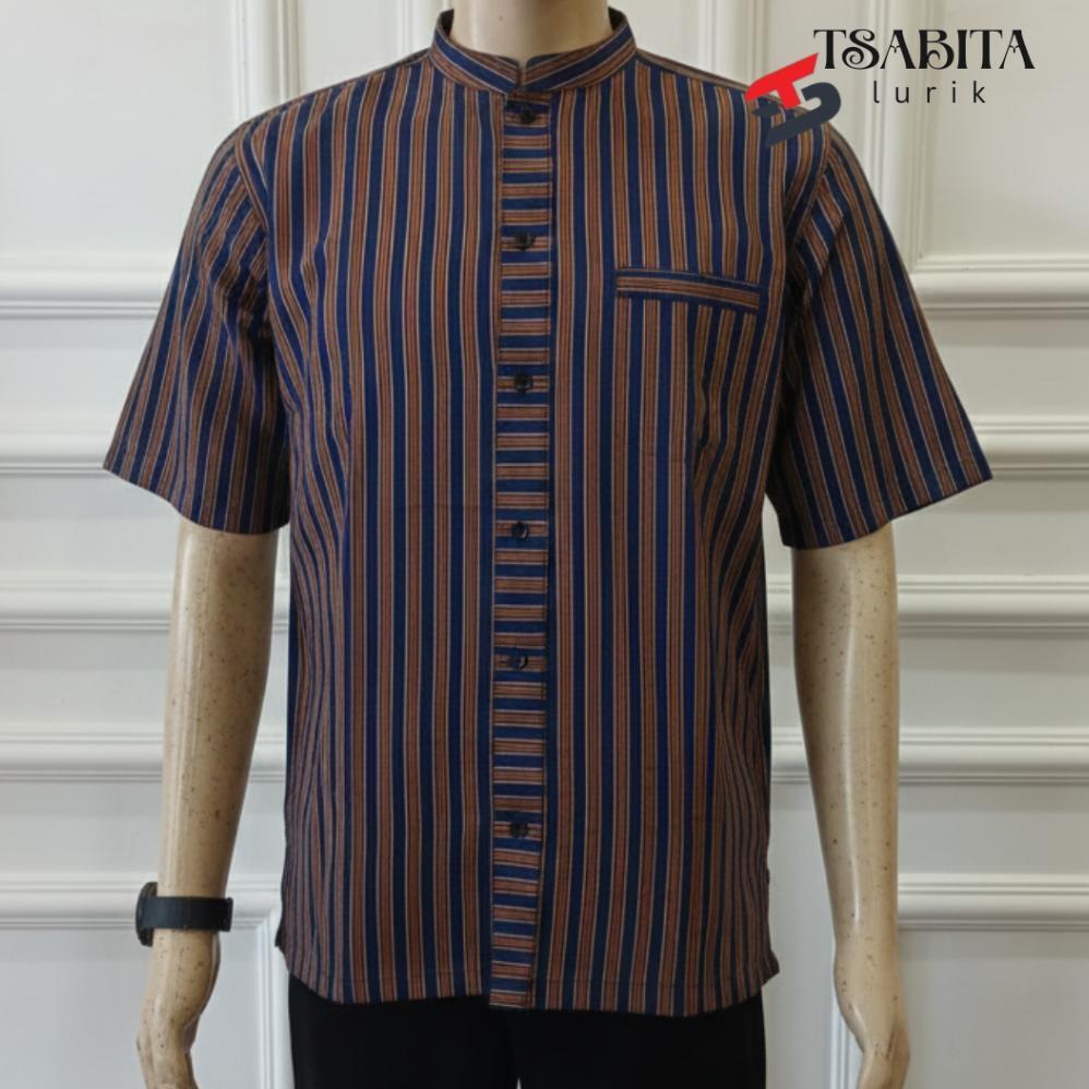 Premium Tsabita - Kemeja Lurik Koko Pria Lengan Pendek Baju Lurik Adat Jawa Surjan Premium