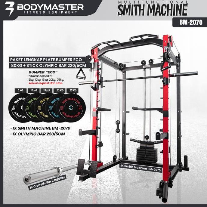 BODYMASTER PAKET Smith Machine BM-2070, power rack functional bench press smith machine gym rack