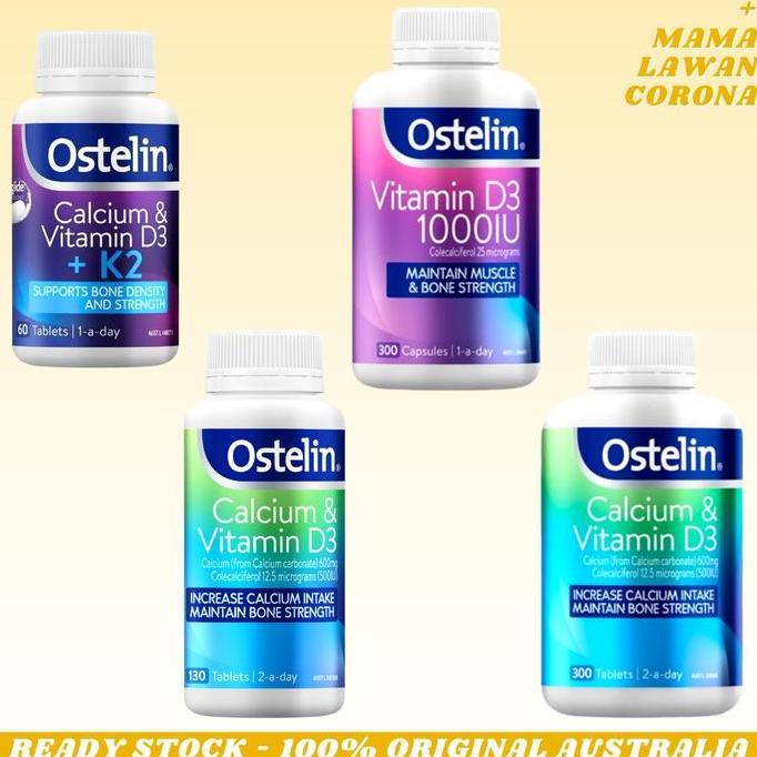 Ostelin Vitamin D3 1000IU 300 Capsules D 1000 IU Calcium 130 Cal DK2