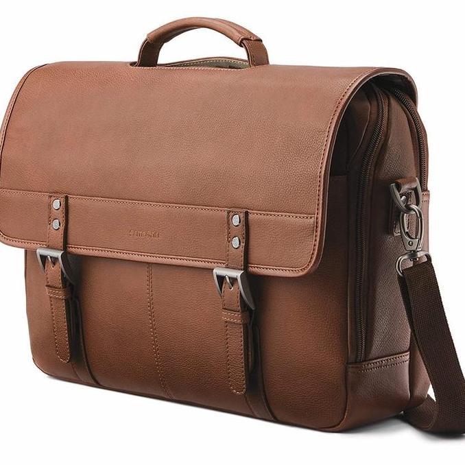 Samsonite Leather Flapover Briefcase