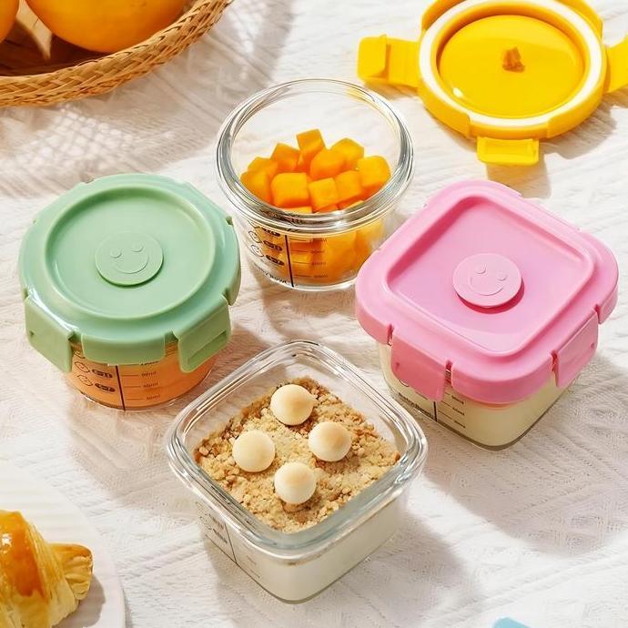 MDV Venchy Storebayi wadah penyimpanan mpasi 160ML wadah mpasi kaca tahan panas food container mpasi