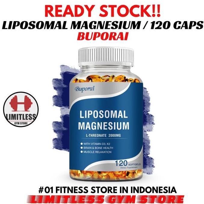 Buporai Liposomal Magnesium L-Threonate 2000mg - 120 Capsules Brain Support L Threonate