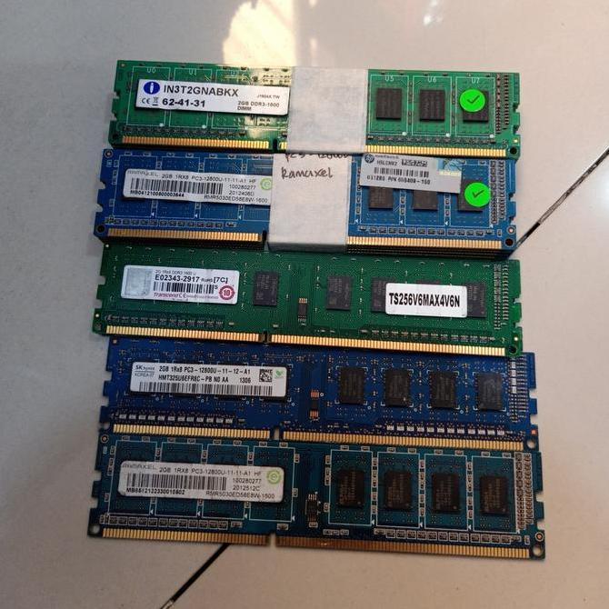 RAM MEMORY PC 2GB 2RX8 1RX8 PC3 12800U DDR3 MIX BERGARANSI