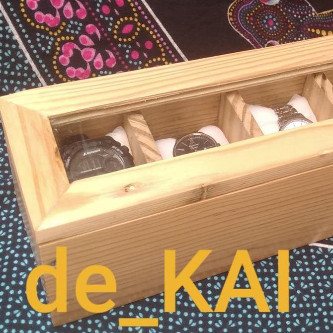 KOTAK JAM TANGAN KAYU JATI BELANDA ISI 6 / BOX JAM TANGAN KAYU