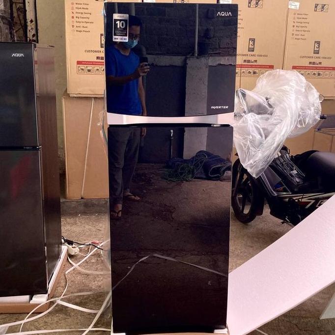 Kulkas 2 pintu AQUA d275 AQR-D275R-BK Hitam AQRD275 Inverter AQR D275