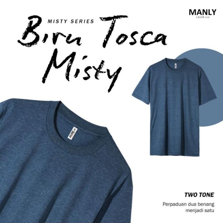 Manly Kaos Misty Biru Tosca Polos Dua Warna