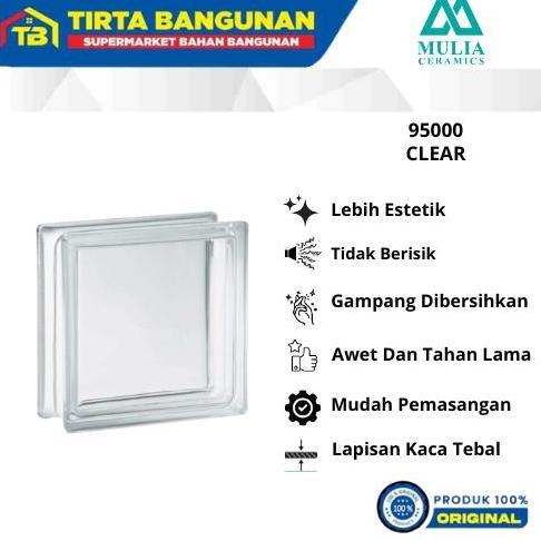 Ultitime- Mulia 95000 19 X 19 X 9,5 Cm Clear Glass Block Balok Kaca Glass Box Kayu Pintu