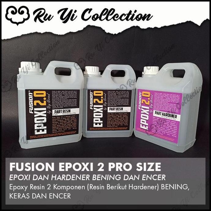 Redmegic- Fusion Epoxy 2.0 Prosize 3Kg / Resin Epoxy Encer Bening Fleksible Untuk Meja Resin Carbon 