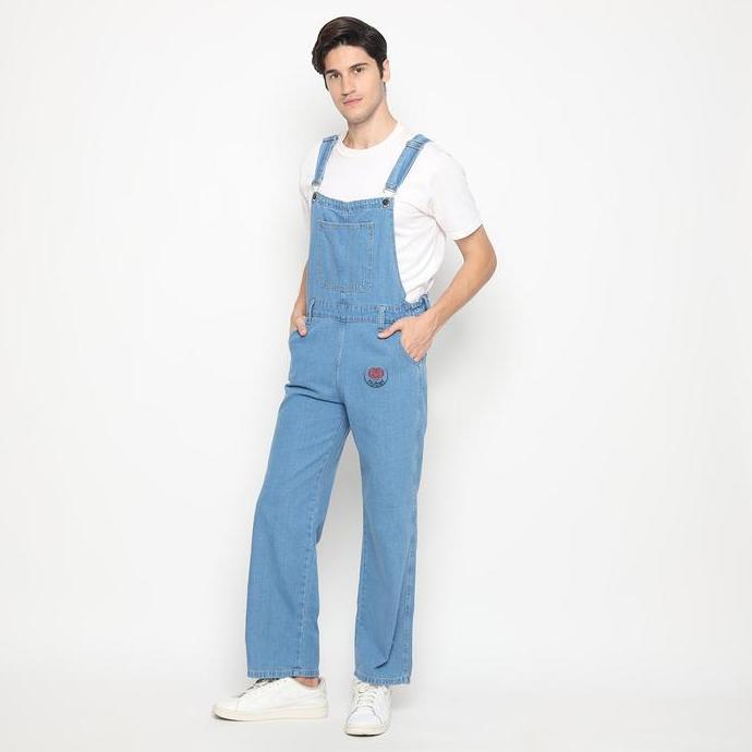 Downsize- Straight Reguler Fit Jumpsuit Overall Wearpack Celana Panjang Pria Jeans Adjustable