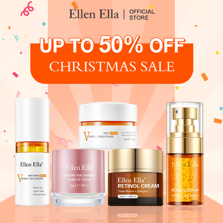 [Promo] ELLEN ELLA Glowing Anti Aging Set BPOM 5pcs Dark Spot Paket Wajah Atasi Bintik Flek Hitam Se