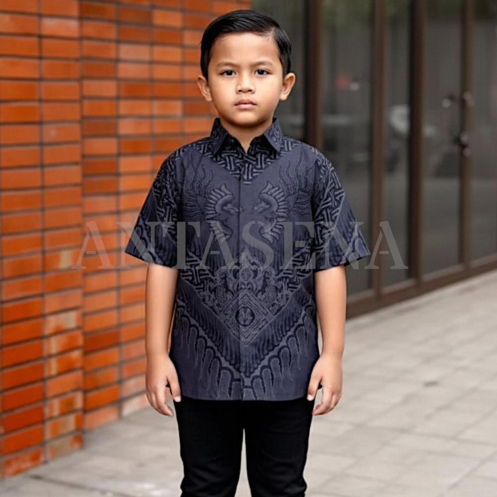 DISKON KEMEJA BATIK ANAK LAKI LAKI LENGAN PENDEK KEREN TERMURAH BAJU BATIK ANAK LAKI LAKI TERMURAH H