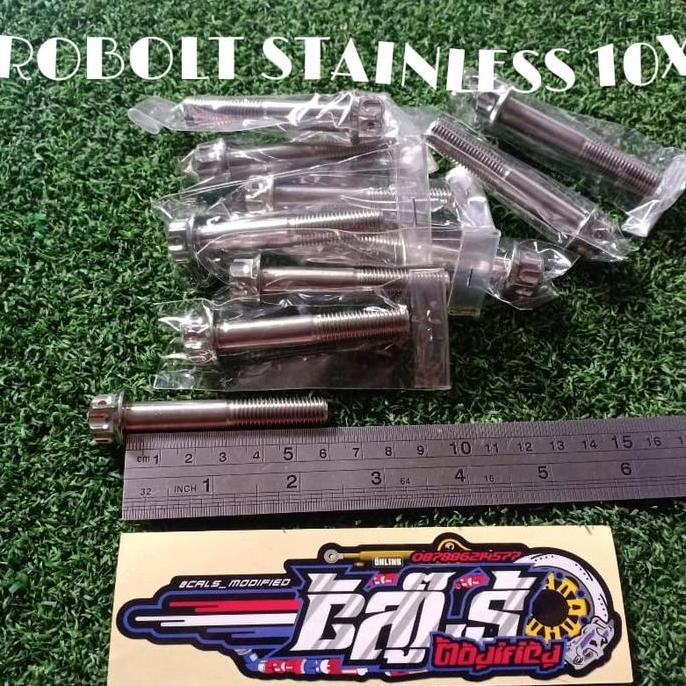 Ready BAUT PROBOLT STAINLESS NEW MODEL 10x60MM drat 14 panjang 6cm
