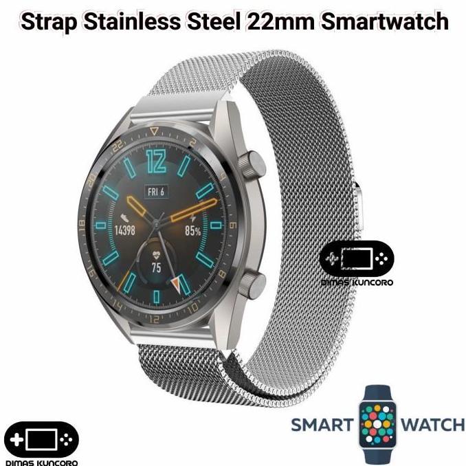Strap Stainless Steel 22mm tali amazfit bip 5 pace stratos 2 2s helio strap jam tangan metal