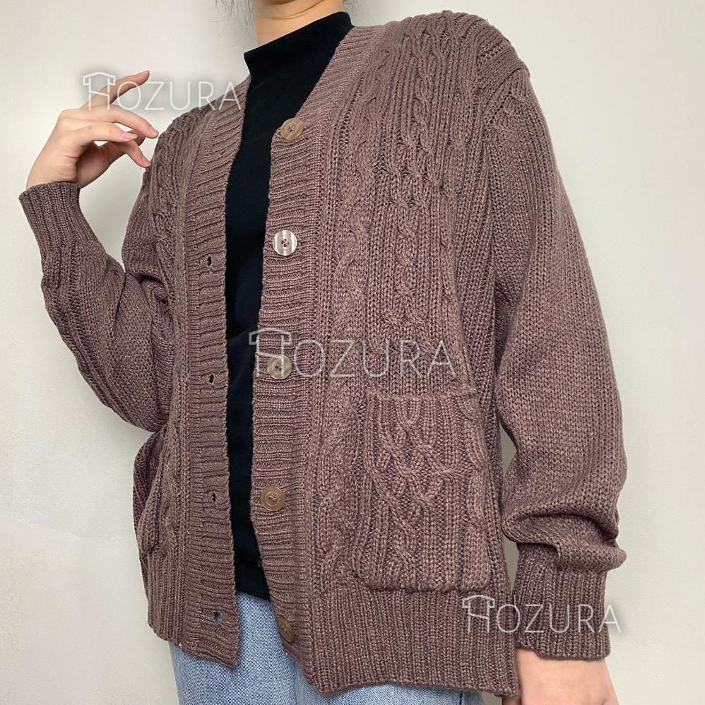Promo Terbaru Hozura - Cardigan Sweater Rajut Wanita Lanna (Batta) - Cardigan Rajut Jumbo Oversize T