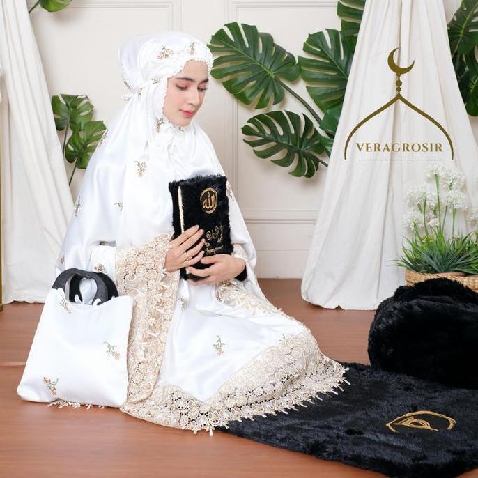 Terjangkau Full Set Mukena Dewasa Syafira Sajadah Travel Alquran Bulu