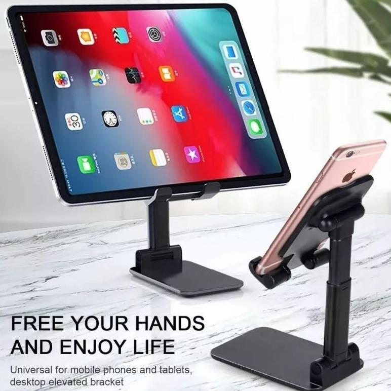 CUCI GUDANG [ SKS ] COD HOLDER PHONE STAND UNIVERSAL FOLDING DESKTOP - DUDUKAN HP - TABLET - HD-23