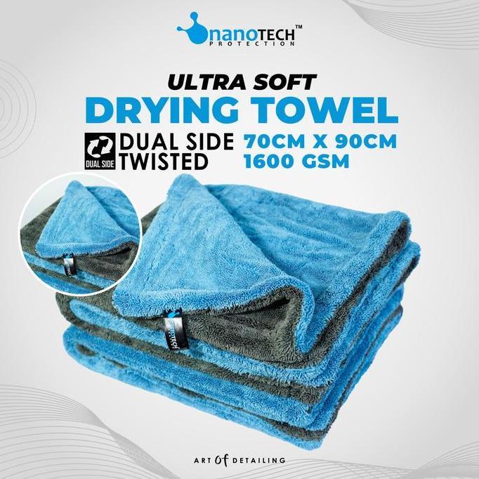 DRYING TOWEL 1600GSM 90X70 DUAL SIDE TWISTED - MICROFIBER HANDUK MOBIL