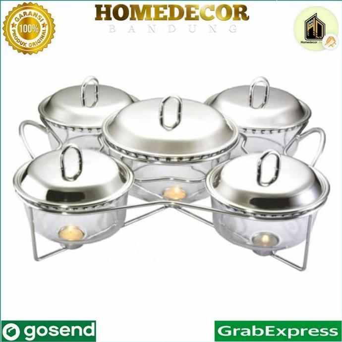 Delicia Set Penghangat Makanan Putar - 5 Pcs / delicia food warmer