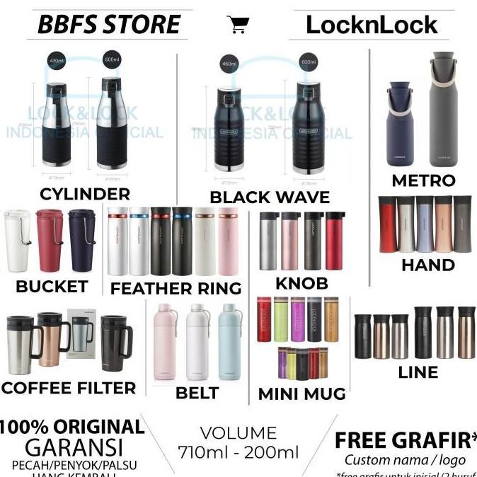 lock n lock belt tumbler termos panas dingin 490 ml LHC4267 pastel ori