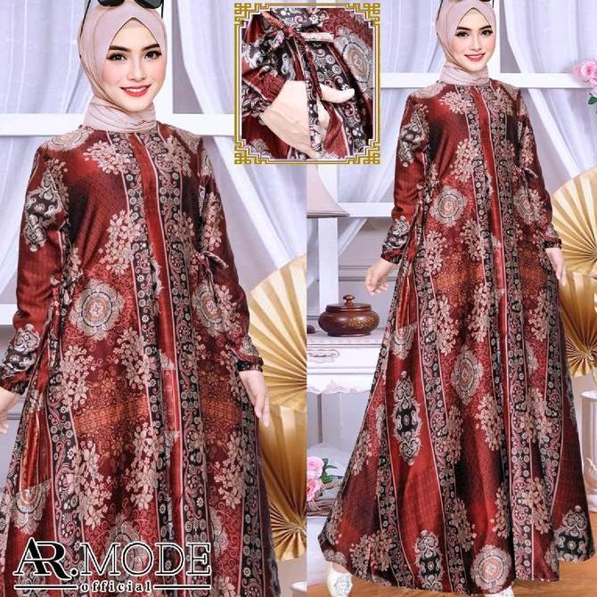 Gamis Batik Silky Terbaru Ukuran Dress Maxi - Wanita Muslim AS