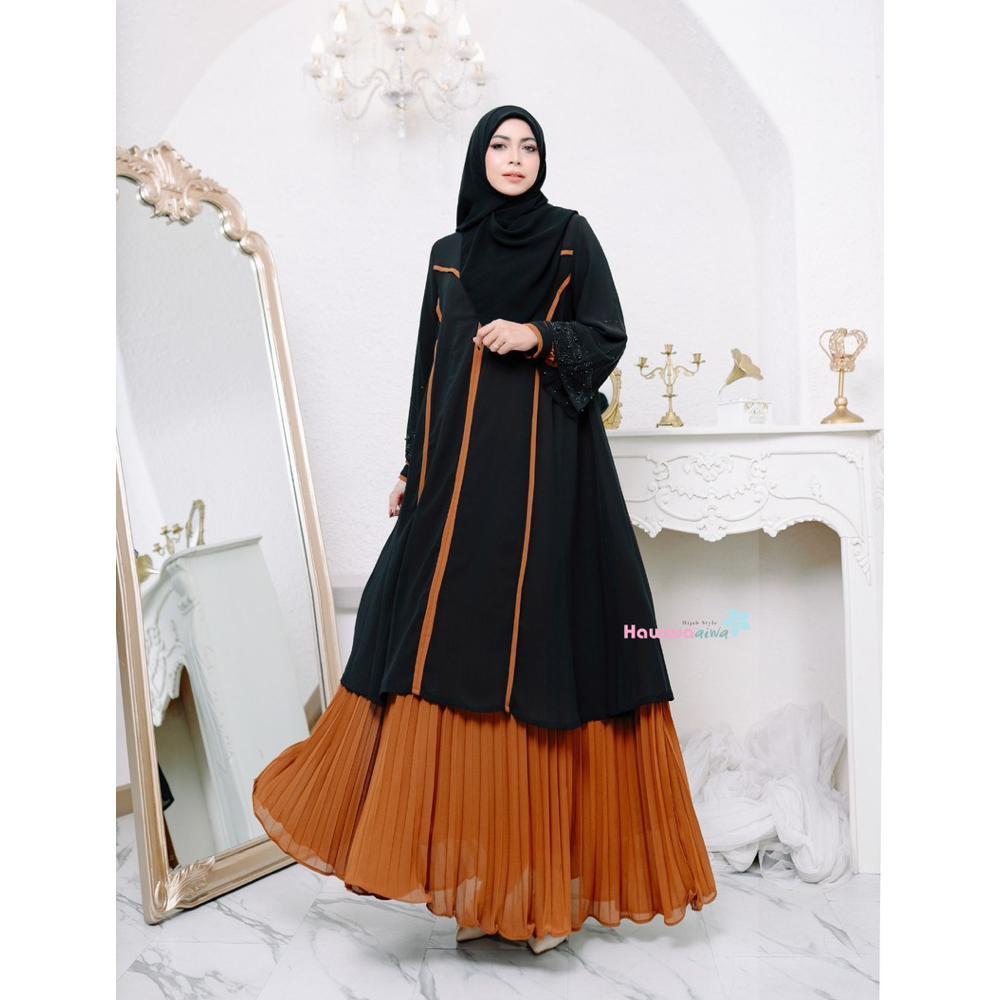 Dress Zura Gamis Ceruty Babydoll 2 Pcs Termurah