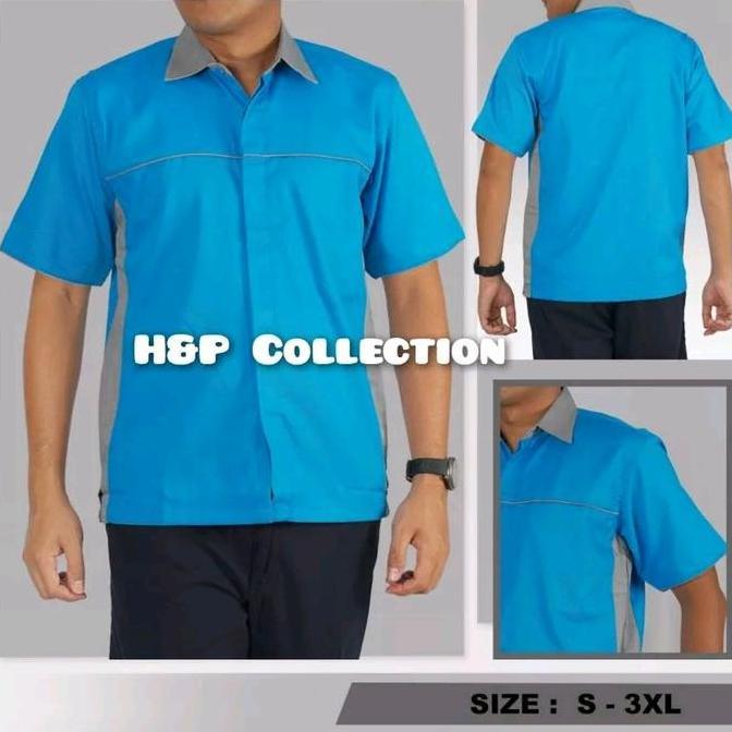 Baju Seragam Kerja , Kemeja Seragam Kerja Kantor Dv 02 Navy, Biru, Hitam , Putih, Tosca Polos