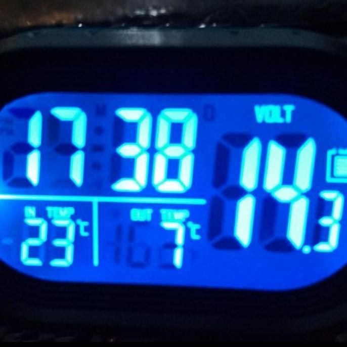Weare- Jam Digital Mobil Multifungsi Pengukur Voltase Accu & Suhu Dengan Alarm Snooze Lampu Penerang