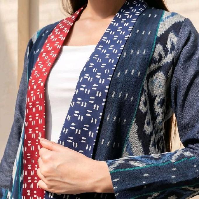 Outer Batik Tenun Wanita / Outer Batik Tenun Kantor Aruna AS