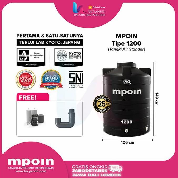 Diskon Toren Air 1200 L Mpoin 1200 Wave Tangki Air Tandon Tanki Mpoin Plus