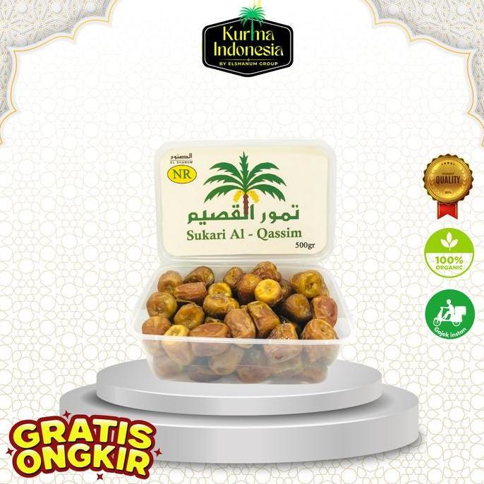 Kurma Sukari Jumbo al-qassim 1 kg Kemasan toples Thinwall - Kurma Indonesia