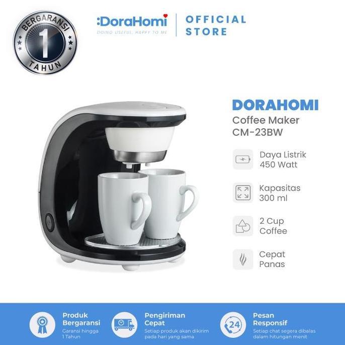 Nosting- Dorahomi Coffee Maker Mesin Pembuat Kopi Otomatis Low Watt 2 Cangkir