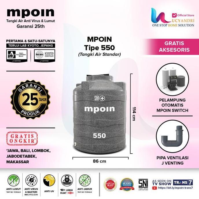 Spesial Toren Air 600 Liter Mpoin 600 Wave Tangki Air Tandon Tanki Mpoin Plus