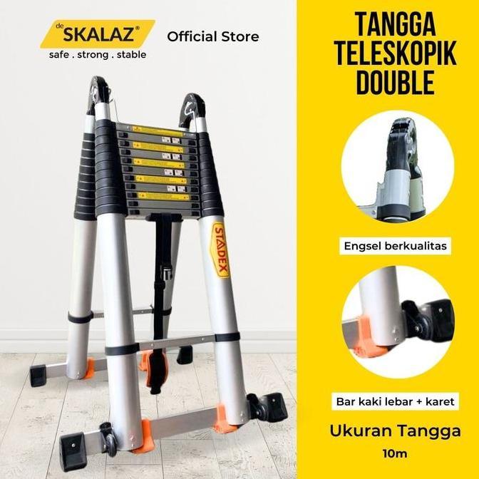 Tangga Teleskopik Double 10 meter Stadex Aluminium