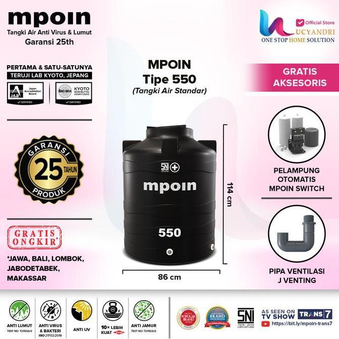 Diskon Tangki Air Mpoin 600 Wave Toren Tandon Tanki 600 Liter Mpoin Plus