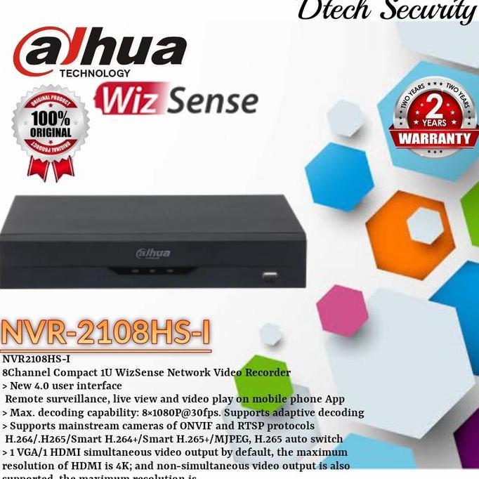 NEW NVR Dahua NVR-2108HS-I / NVR 8CH Dahua Wizsense H.265 Original