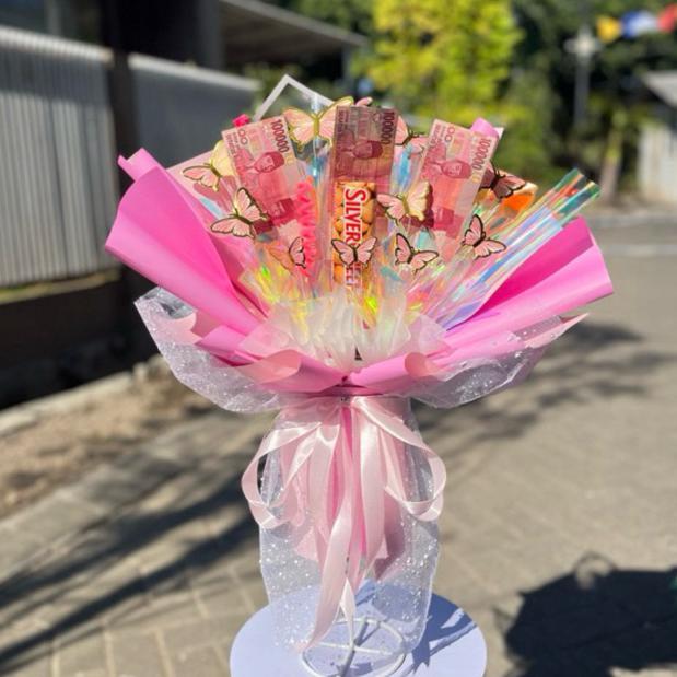 Buket Bunga Kupu Kupu Lampu Led Hadiah Ulang Tahun Wisuda Valentine Harga Grosir