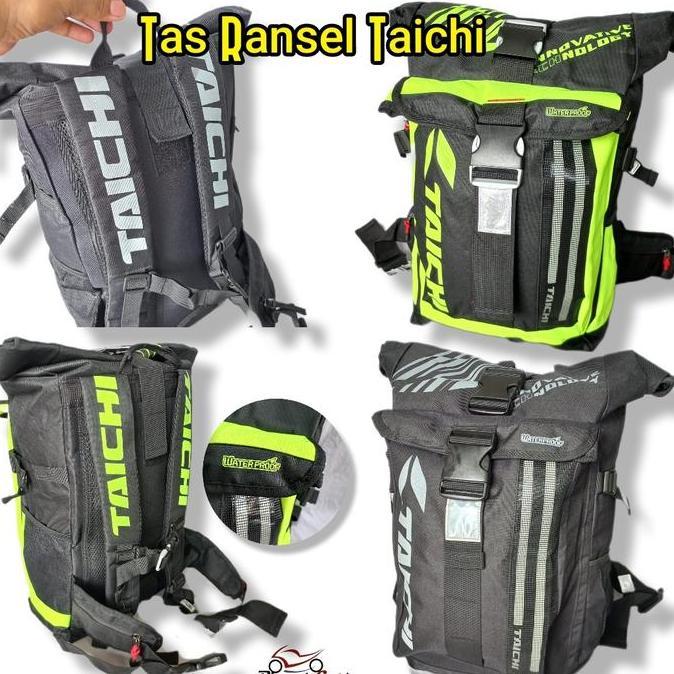 PCRS2 Tas Ransel Import taichi backpack pria wanita traveling hijau led light touring riding bikers 