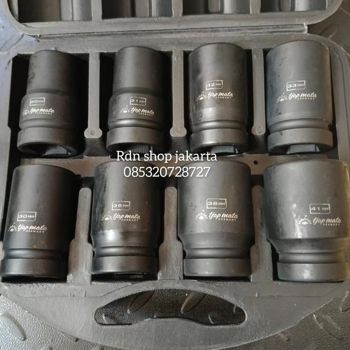 Kunci shock sok 1 inch set 8 pcs 20 - 41 mm Tjap Mata Germany