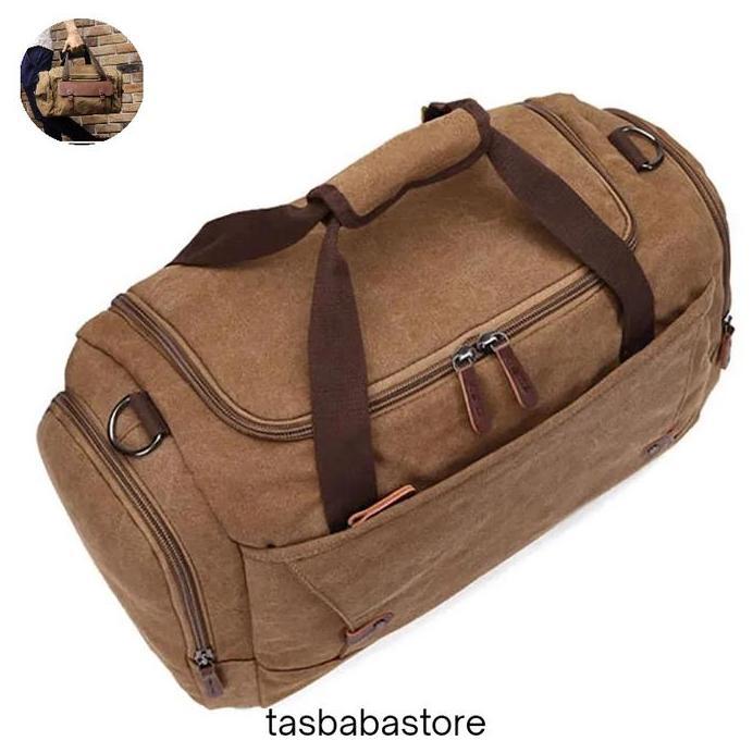Tas Pakaian Kanvas Selempang Pria-Wanita Tas Travel Bag Jinjing