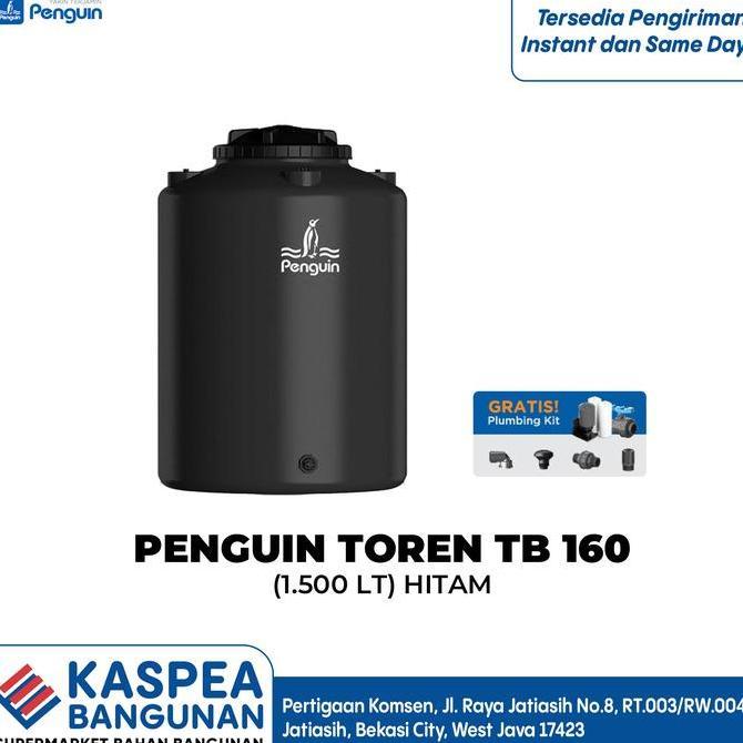 Terjangkau Toren Air / Tangki Air Penguin Toren Tb 160 (1.500 Lt) Hitam