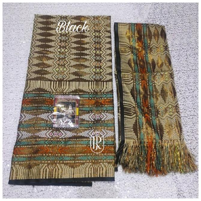 DF106 >> kain songket tenun thailand - bahan songket + selendang - songket stelan paket 2in1 kain da