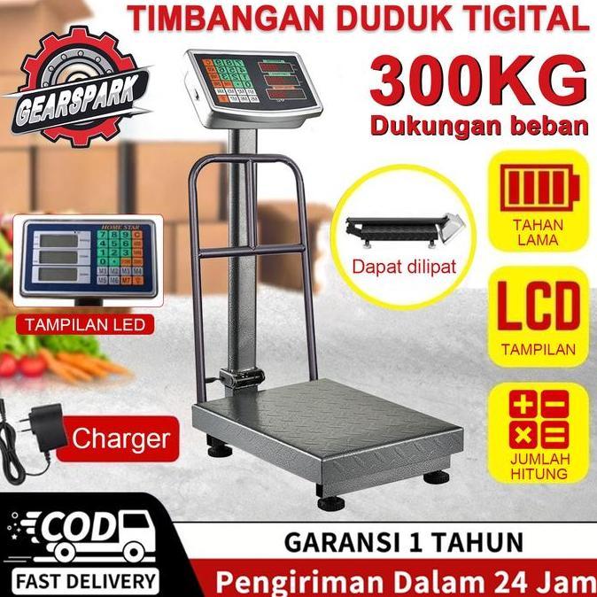 TIMBANGAN DUDUK DIGITAL 300KG / TIMBANGAN BARANG / TIMBANGAN LANTAI 300 KG/SINGLE DISPLAY TIMBANGAN 