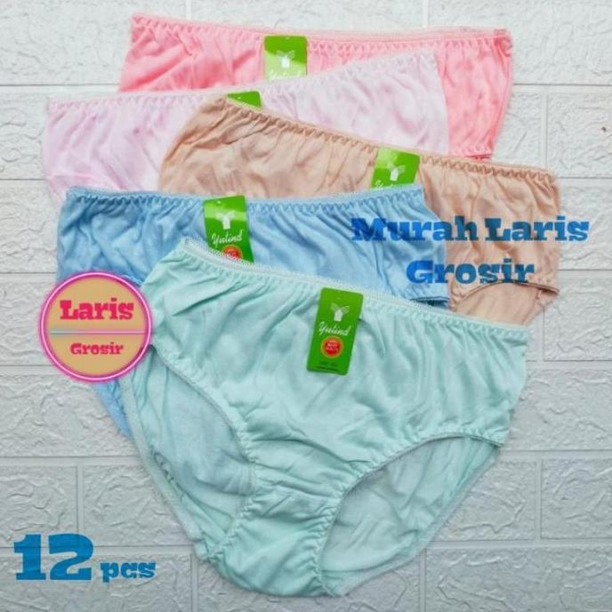 DI164 - Cd Wanita Yutind 022 Karet Zig Zag 6-12 Pcs | Celana Dalam Cewek Katun M L XL XXL Lusinan