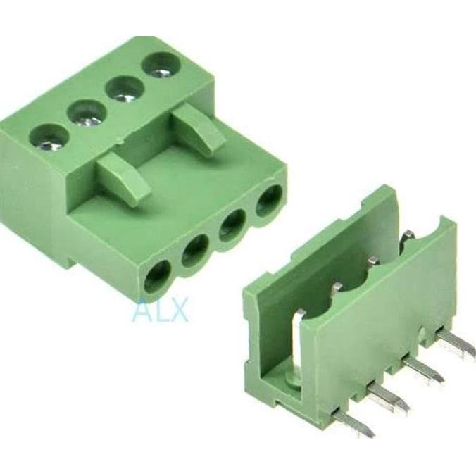 Konektor green HT3.96mm 4p TEKUK L terminal block connector HT396 pair 3.96mm 3.96 mm pitch ready