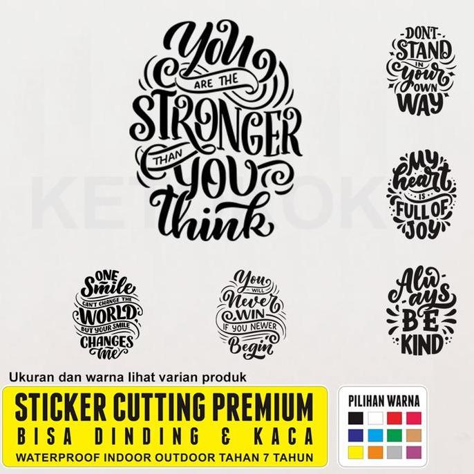 Stiker Dinding Quotes Kata Kata Motivasi Kantor Cafe Kamar Cutting Sticker Kaca